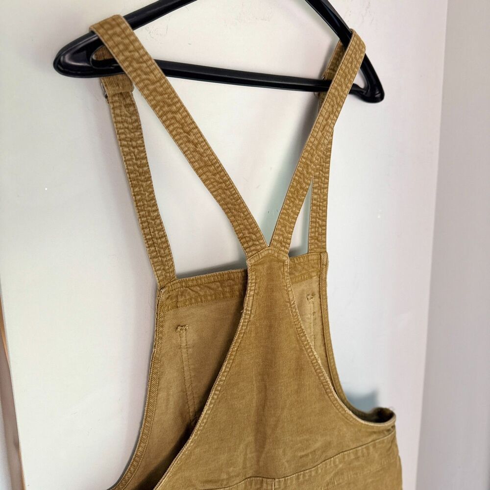 Aerie Women's Medium Brown Corduroy Overalls Adjustable Straps Fall Raw Hem - Picture 8 of 11
